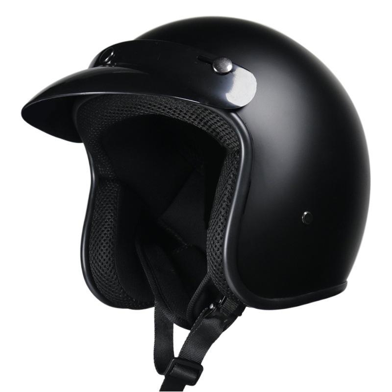 Casco retro transfronterizo personalidad casco de cuero para hombres y mujeres casco de coche eléctrico 3/4 casco de verano medio casco scooter Four Seasons Universal