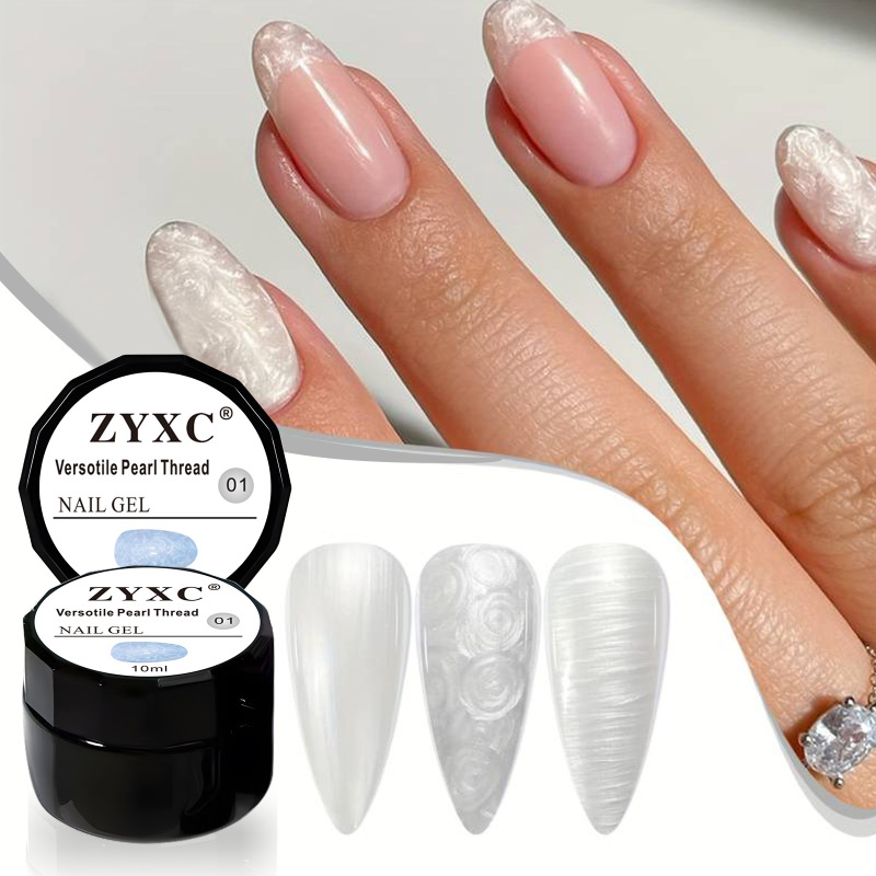 Cross border 10 ml white pearl gel nail polish, shell thread nail polish, glitter mermaid effect