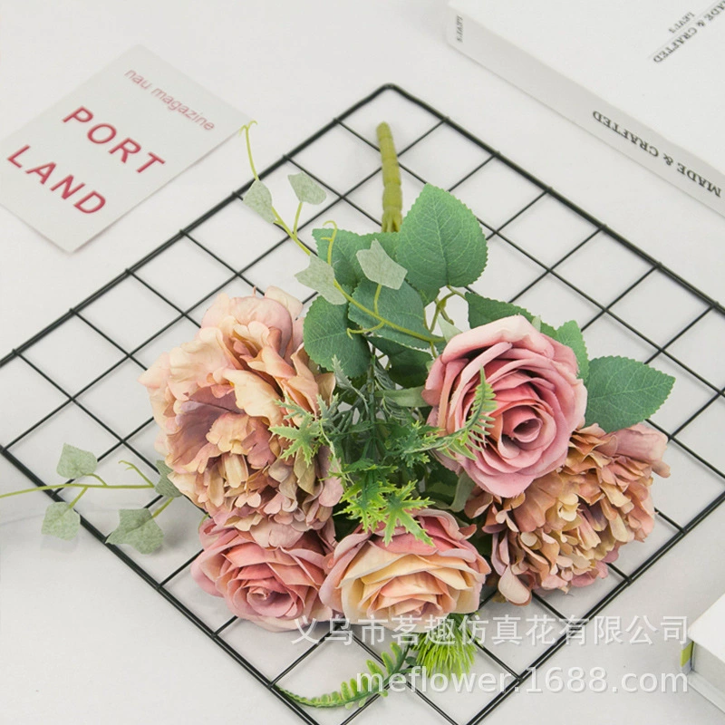 Искусственный цветок Happy Rose с королевской пионой, День Святого Валентина, домашний кофейный столик, свадебная инструкция, украшение отеля, искусственный цветок, шелковый цветок