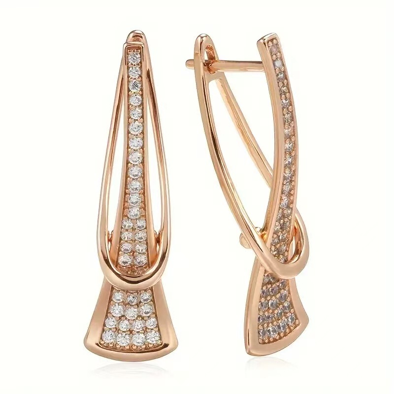 Cross-border Popular Earrings Women's Irregular Rose Gold Personality High-end Earrings Mirror Atmosphere Earrings