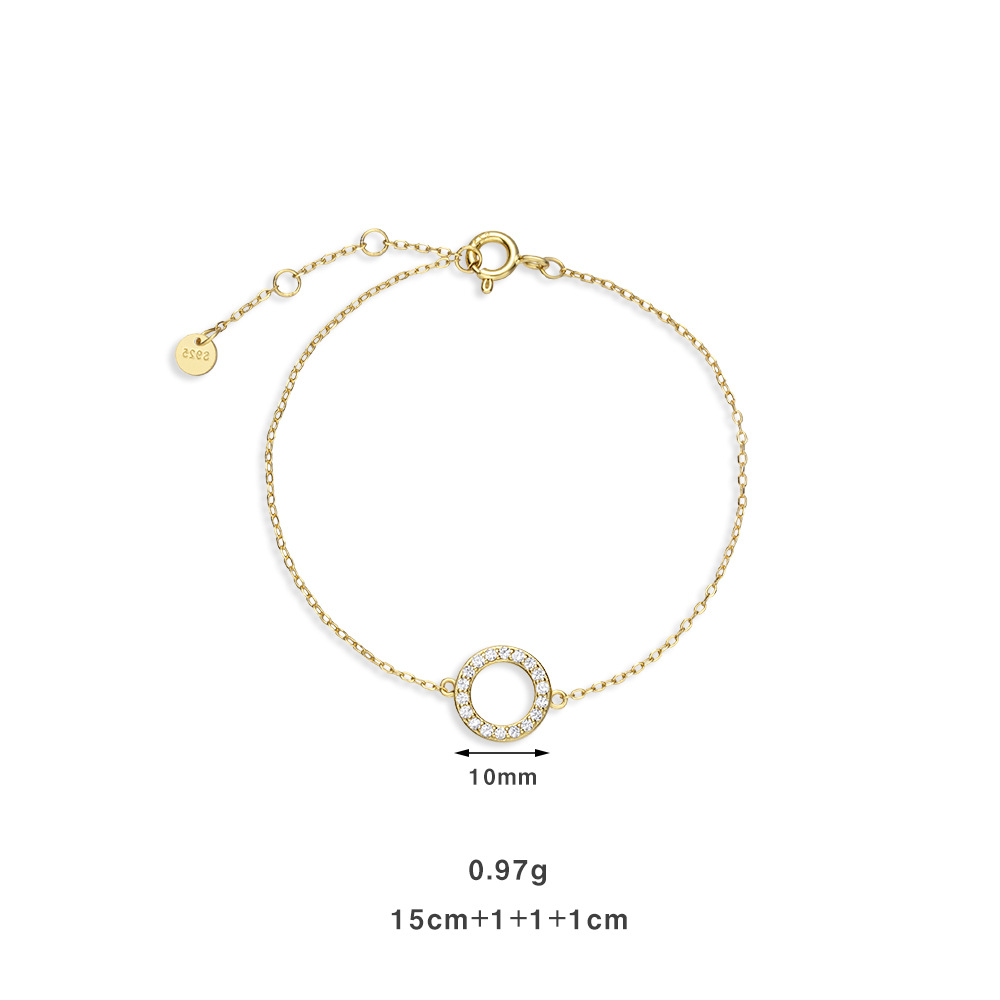 4g Weight 0.05µm-0.08µm Gold Plating Thickness 925 Sterling Silver Bracelets Simple Style Commute