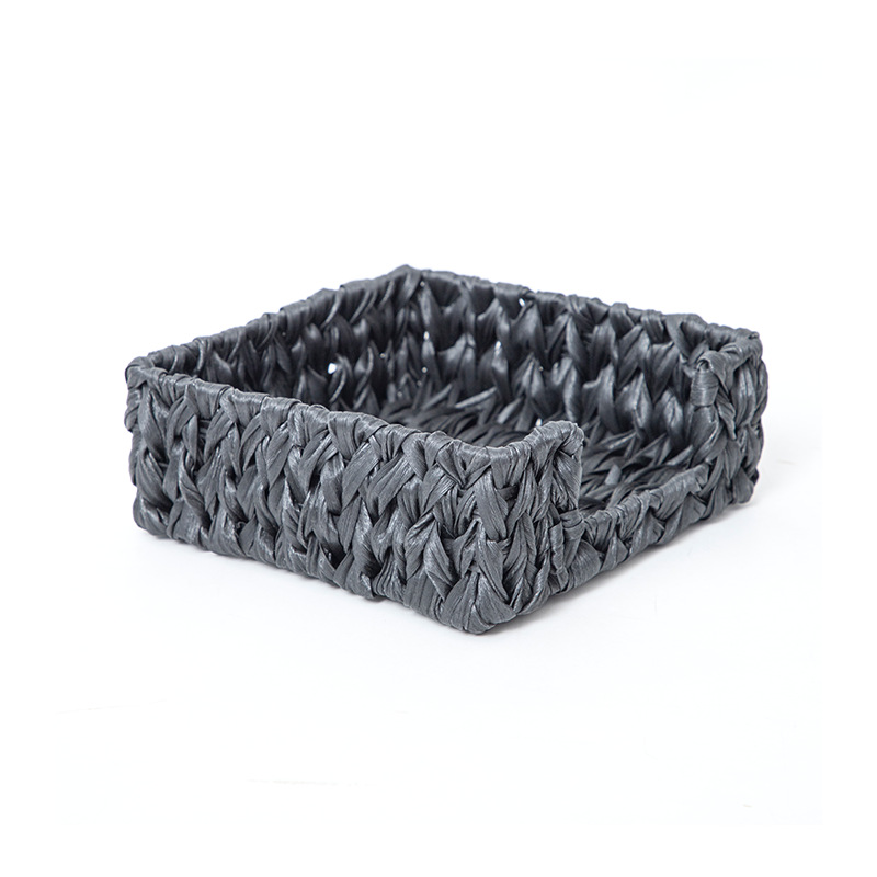 Fábrica directa venta caliente tejido de caña de plástico canasta de almacenamiento de cosméticos de escritorio canasta de almacenamiento de baño canasta de almacenamiento impermeable a prueba de humedad