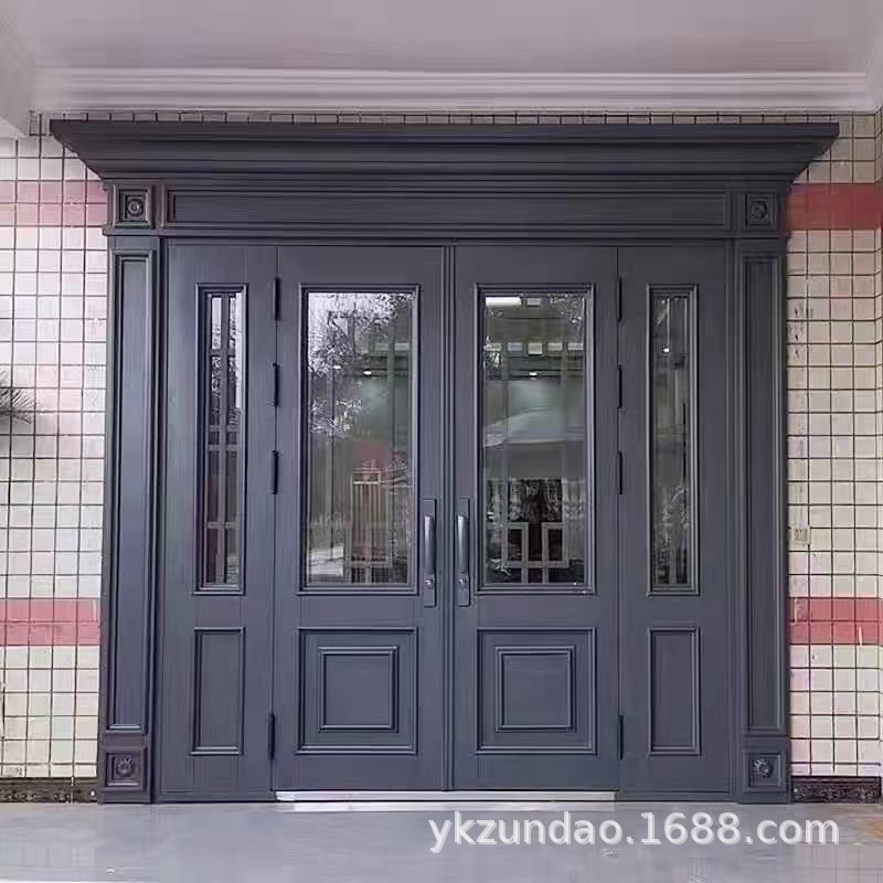 锌合金四开别墅玻璃大门