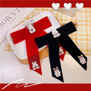 New cute little rabbit bow tie brooch rabbit year decoration festive atmosphere feeling pin suit shirt collar pin