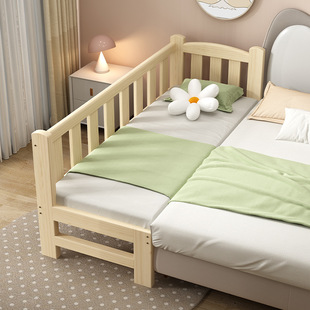 Wholesale Solid Wood Children's Spliced ​​Bed, Baby Widened Bed, Large Bed Spliced ​​Baby Crib, Bedside Flat Bed, Can Be Customized