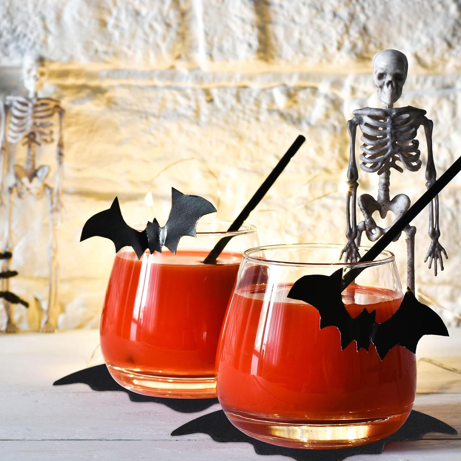 Felt Bat Coasters Set For Home Party Decorations Heat Resistant_voghion.com