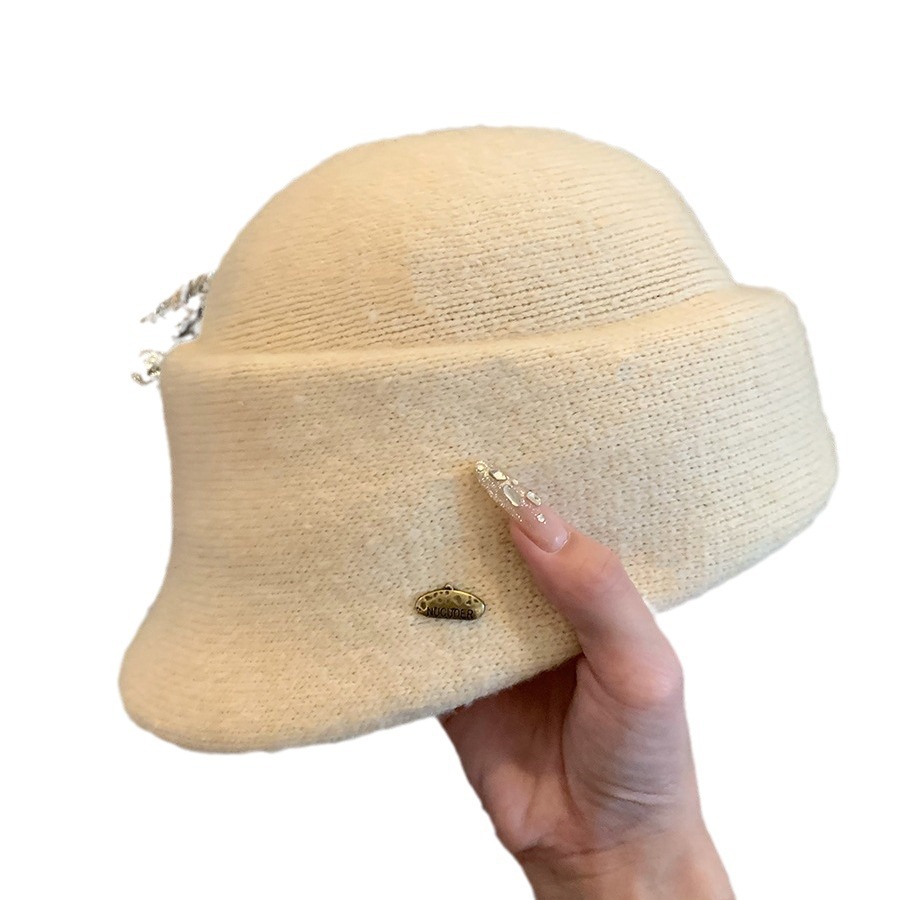 Gran Bretaña estilo extranjero gorra de lana de oro gorra de caballo retro versátil cara pequeña moda temperamento sombrero para mujeres otoño invierno