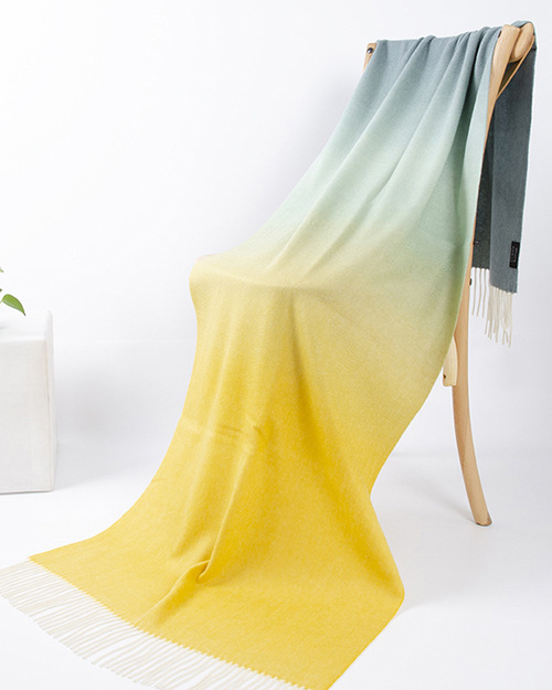 Mongolia Interior nuevo 60 ancho bufandas de cachemira pura otoño y invierno grueso Europa y América color gradiente agua ondulado chal