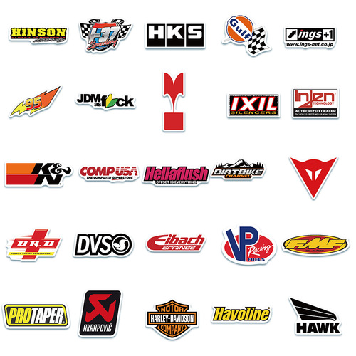 50 modified racing JDM logo graffiti stickers skateboard laptop motorcycle motorcycle helmet stickers