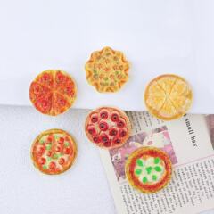 模擬ミニチュア食品おもちゃアップルパイピザ子供のおもちゃパッチ diy クリーム接着剤冷蔵庫マグネットキーホルダー素材