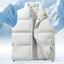 冬季立领马甲男士纯色加绒加厚保暖坎肩无袖棉服马夹潮流情侣外套