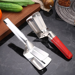 Stainless steel steak tongs home kitchen multifunctional food tongs fish spatula thickened bread pancake tongs wholesale