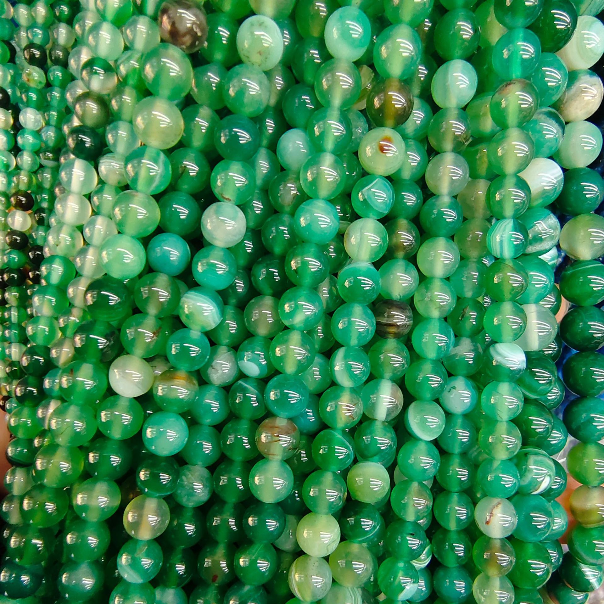 Transmisión en vivo optimizada, cuentas sueltas de ágata rayada, cuentas redondas de ágata de pavo real, joyería DIY hecha a mano, cuentas de ágata, cadena de cuentas