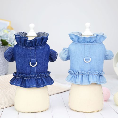 22 Denim Harness Pet Clothing Dog Harness Without Leash Vest Teddy Cat Clothing Pet Clothing