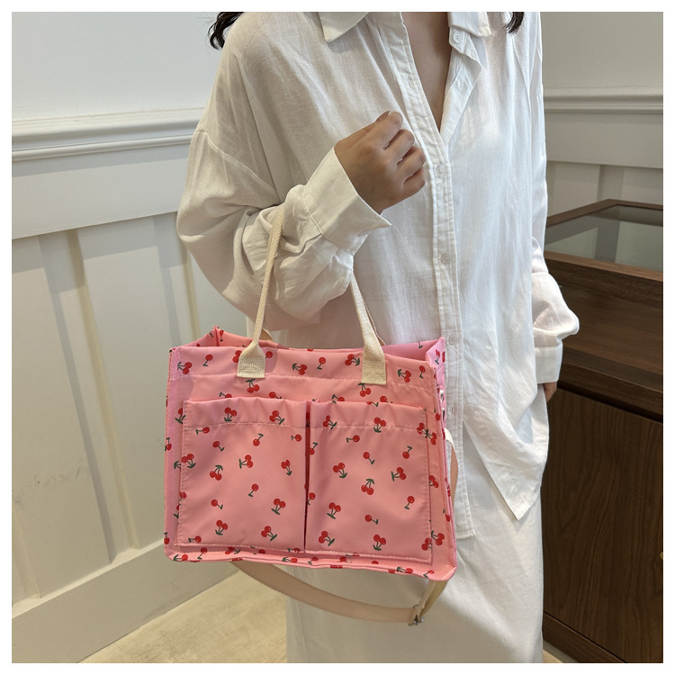 Large-capacity canvas student class 2024 Autumn new Korean-style trendy and personalized printed tote handbag for women undefined