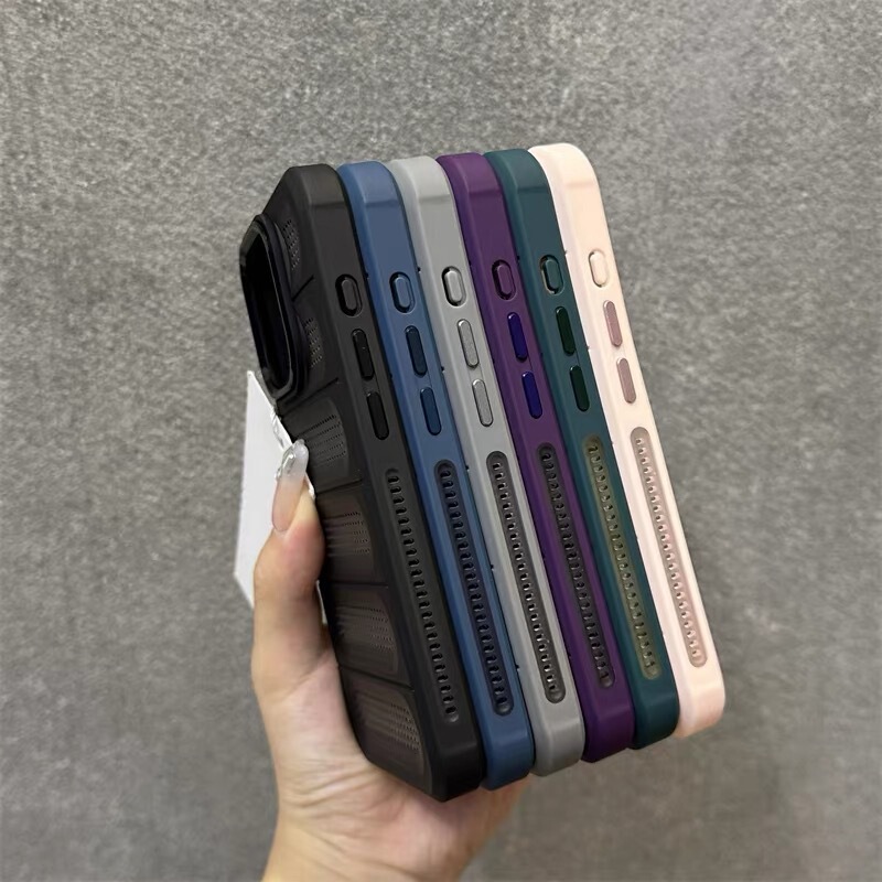适用苹果16promax手机壳iPhone15蜂窝散热透气肤感磨砂14pro简约|undefined