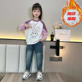 女童卫衣2023新款中大童秋装小女孩韩版洋气秋款时髦长袖T恤上衣