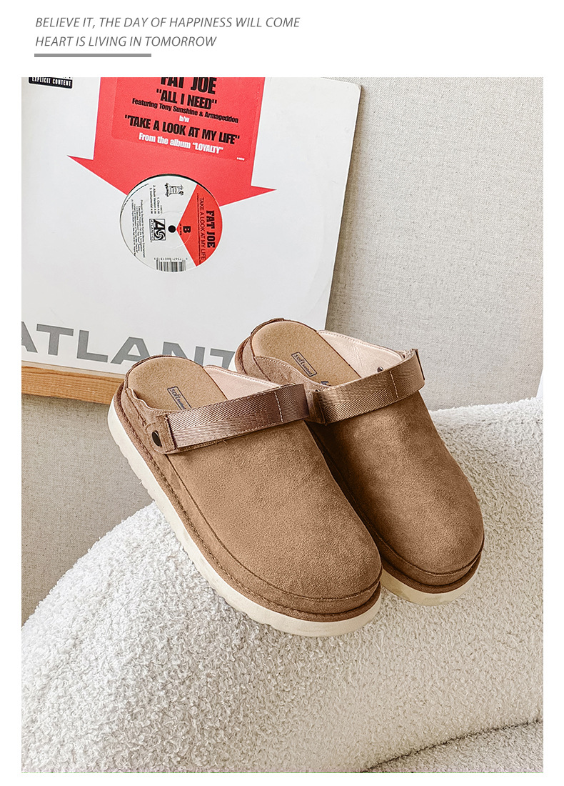 Dames halve slippers van echt leer ademend met dikke zool_voghion.com