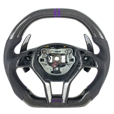 Suitable for Mercedes-Benz A45 W204 W212 W218 W116 C A GLC CLS-class steering wheel carbon fiber (Steering wheel) - style-1