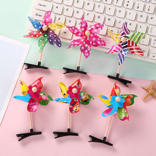Factory Direct Sale Windmill Hairpin Wholesale Kindergarten May Day Outing Children's Gift Toys Small Windmill Wholesale