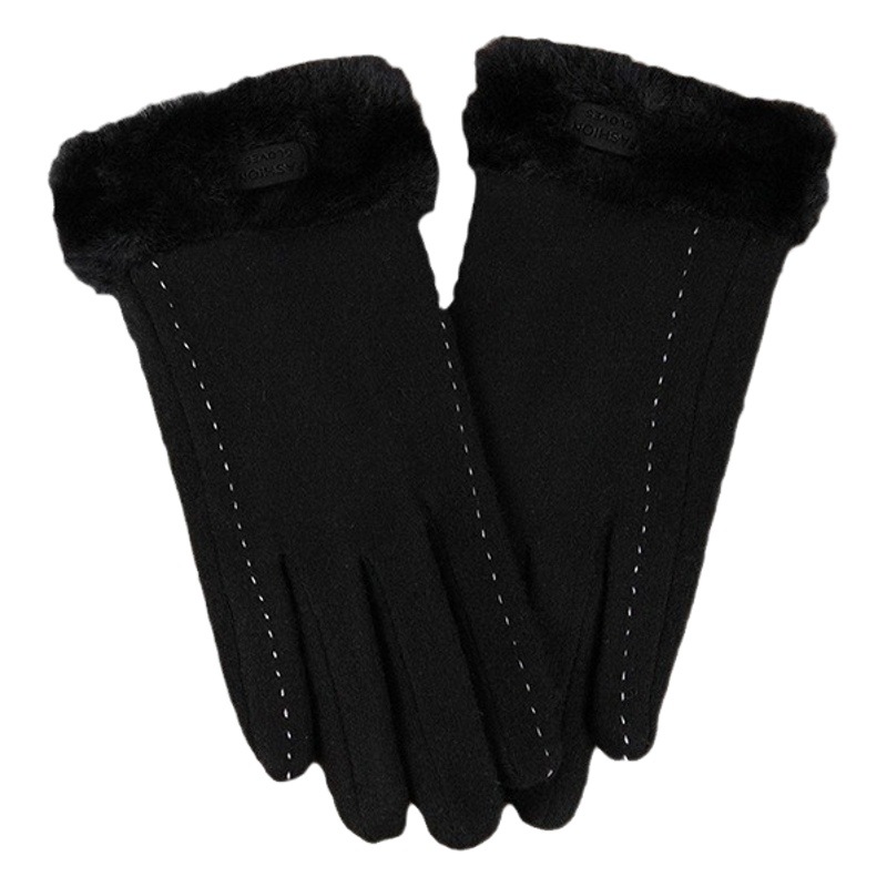 Guantes de Cachemira fábrica de invierno de las mujeres al por mayor cálido al aire libre a prueba de viento a prueba de frío forrado de lana gruesa guantes de punto