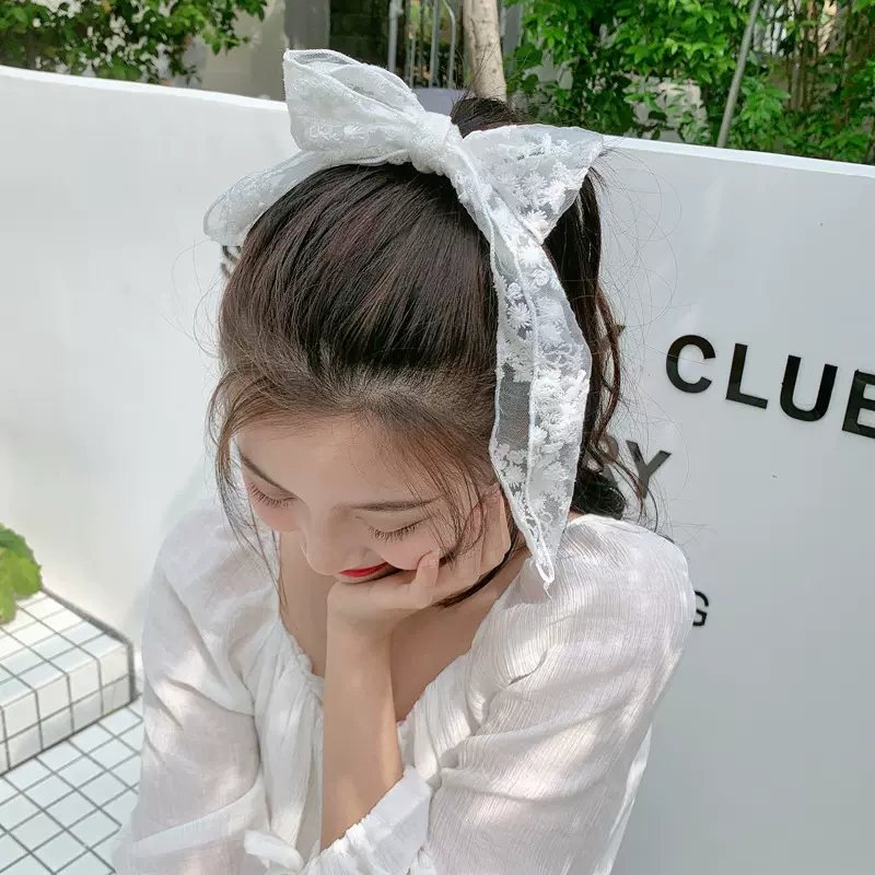 韩国发绳浪漫夏天少女雪纺飘逸蝴蝶结发夹飘带发圈ins美cry发饰女