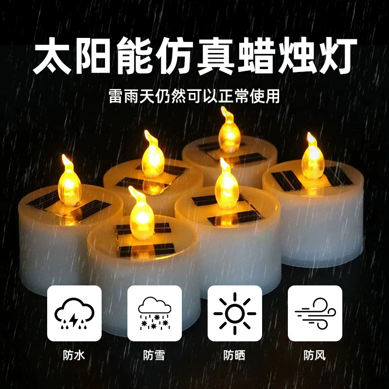 Candle solar-powered, atmospheric cloak, travel layout for gazebo, decorations, night light, props