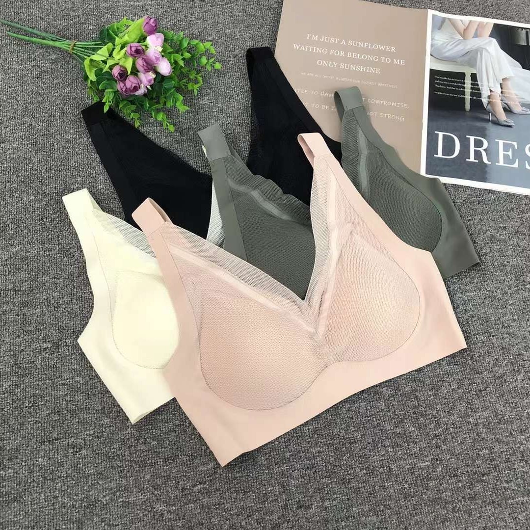 Nueva taza de látex sin marcas de alta calidad, chaleco de dama sin anillo de acero, bra de yoga, ropa interior deportiva, mujer al por mayor