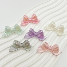 珠光烤漆立体大蝴蝶结直孔串珠 diy手机链饰品配件串珠笔装饰串珠