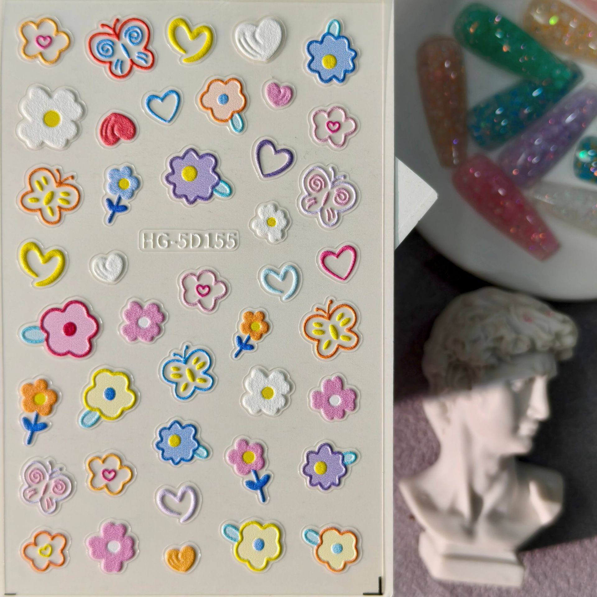 three dimensional waterproof sticker flower-shaped
