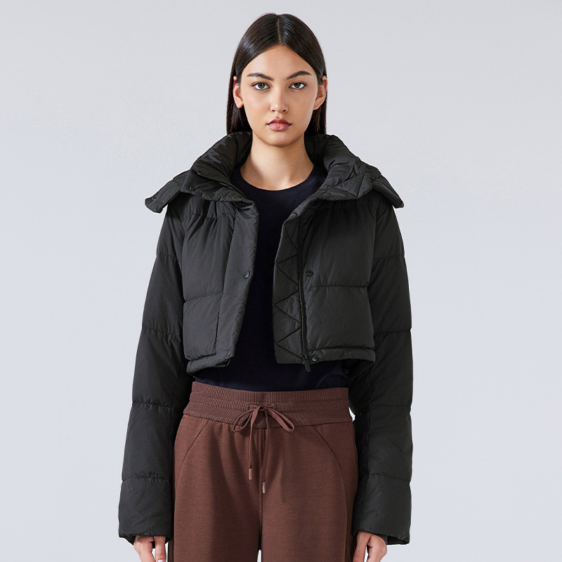 Damas de invierno pan corto chaqueta de plumón desmontable chaqueta con capuz pequeña chaqueta caliente ligera a prueba de viento