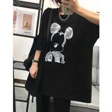 东大门新款卡通米奇女T恤宽松休闲显瘦大码女装圆领上衣ins批发