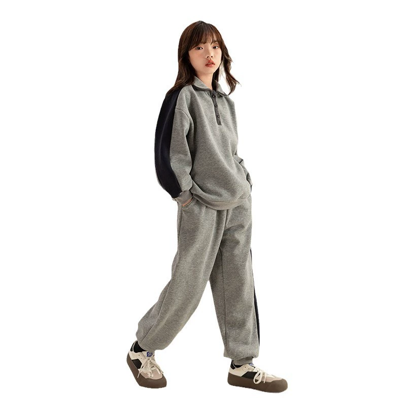 Autumn set, sweatshirt, trousers, oversize