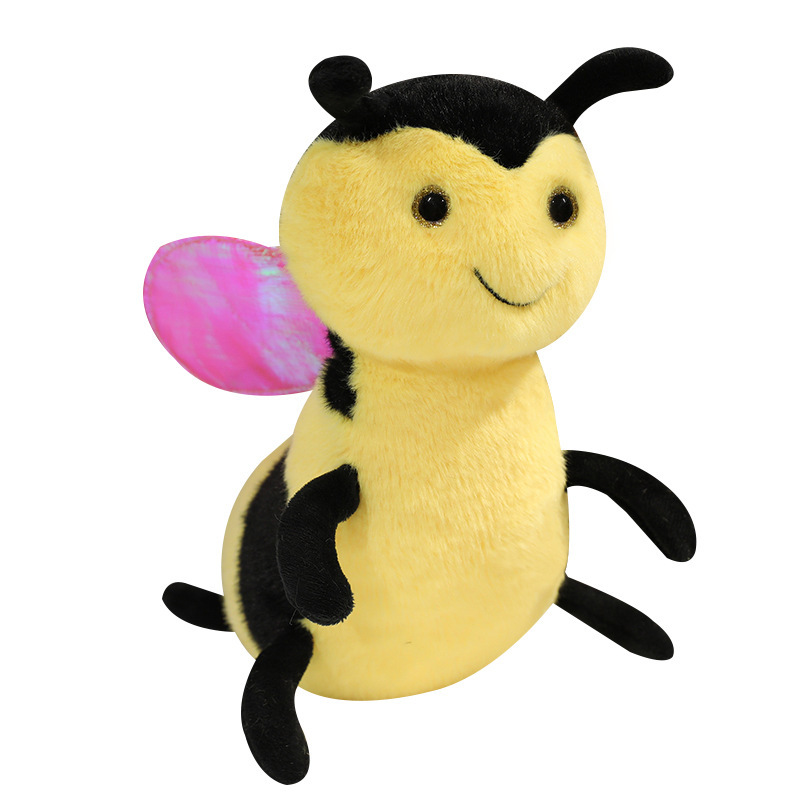 Cute muñeca de abeja amarilla juguetes de peluche muñeca de denim imitación de insectos orugas almohada regalo mujer