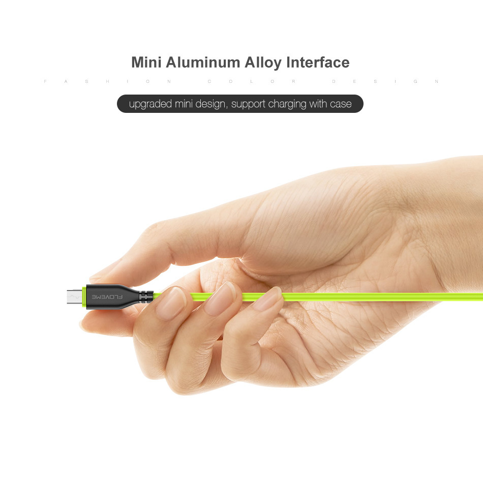 Floveme TPE cavo di ricarica per casa e ufficio per telefono cellulare 2.2A 30 cm 100 cm micro interfaccia_voghion.com