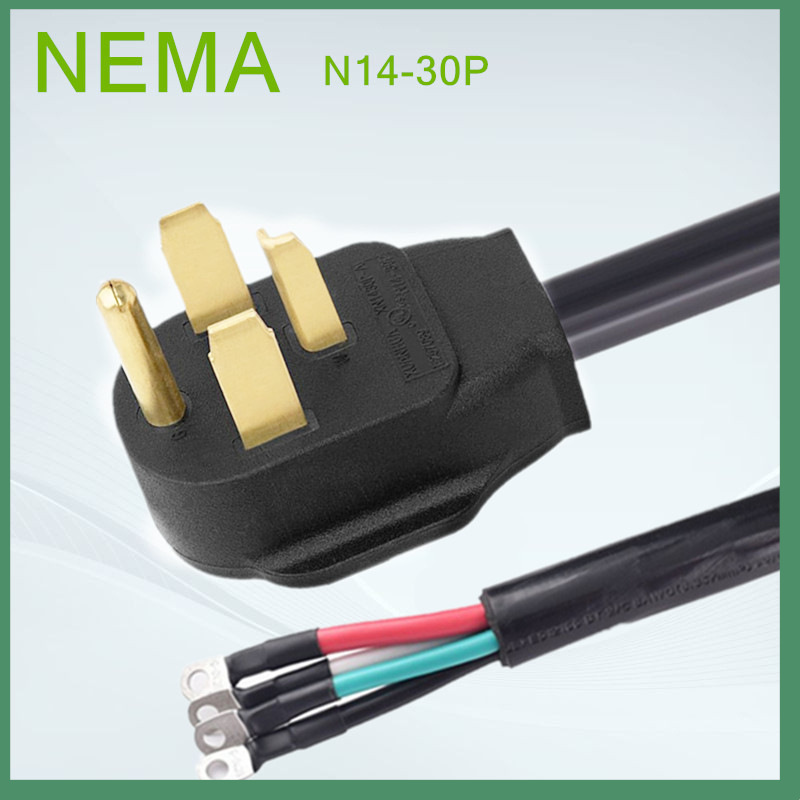 美标干燥机烘干机 洗衣机电源线NEMA14-30P SRDT电源线10AWG/4C