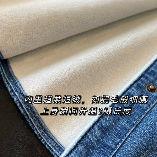 High-end European style padded warm denim shirt for casual layering, inner wear, regular shoulder fit, slimming women's autumn/winter new shirt