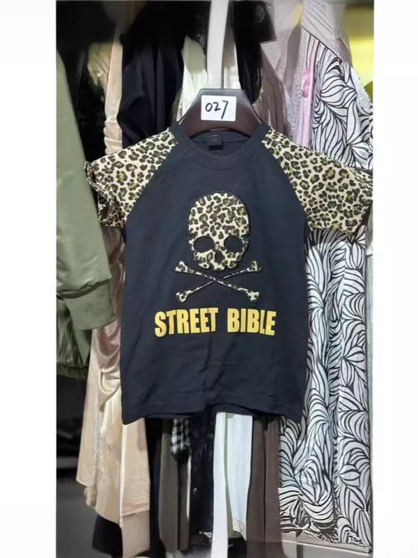 日牌中古着サブカルチャーパンク半袖tシャツヴィンテージレトロヒョウ柄刺繍ギャルショート丈トップス夏|undefined