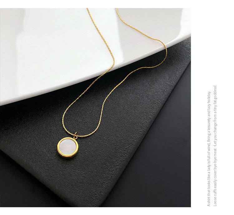 Real Gold Plated Plating Material Titanium Steel Pendant Material Elegant Geometric Titanium Steel Necklace