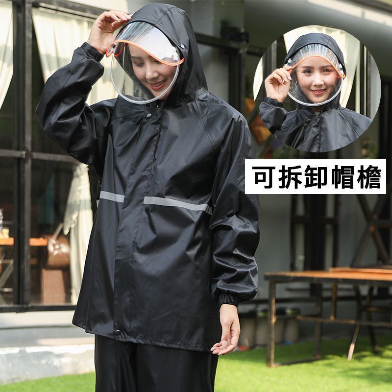 Raincoat and Rain Pants for Men, Reflective, Ultra-Thick, Storm-Proof, Foldable, Stylish, Windproof, Waterproof, Cycling Rain Poncho, Outdoor Rainwear