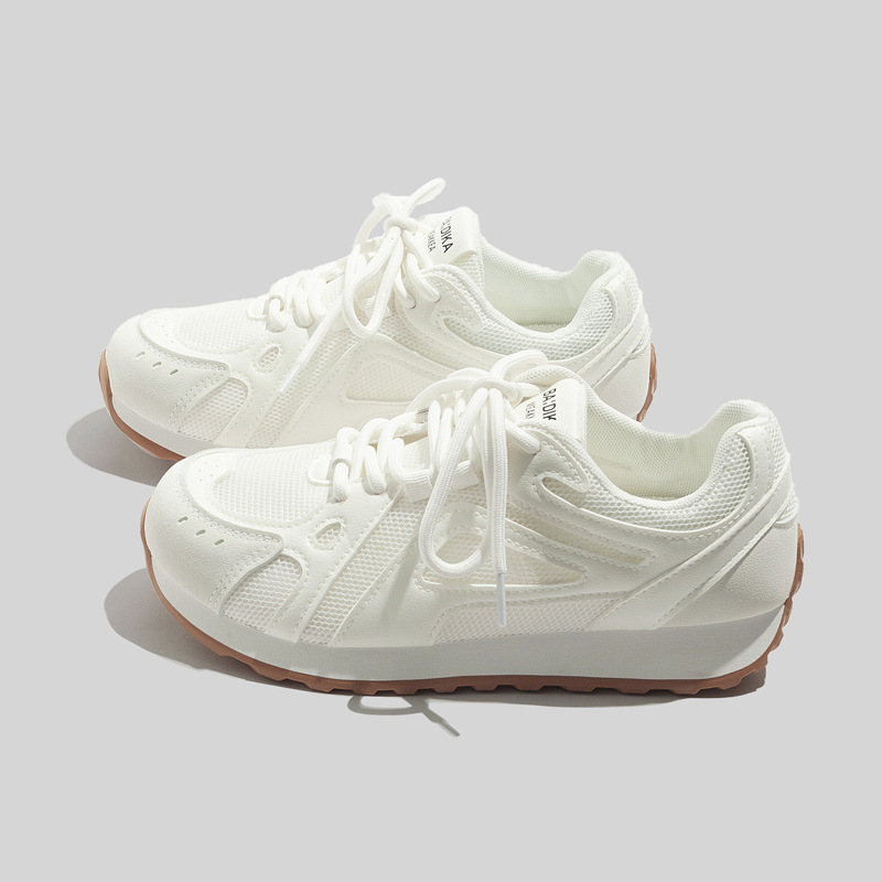 Mesh White Sneakers for Women 2026 Summer New Style Ins Thick-Soled Versatile Casual Shoes Breathable Height-Increasing Sports Shoes