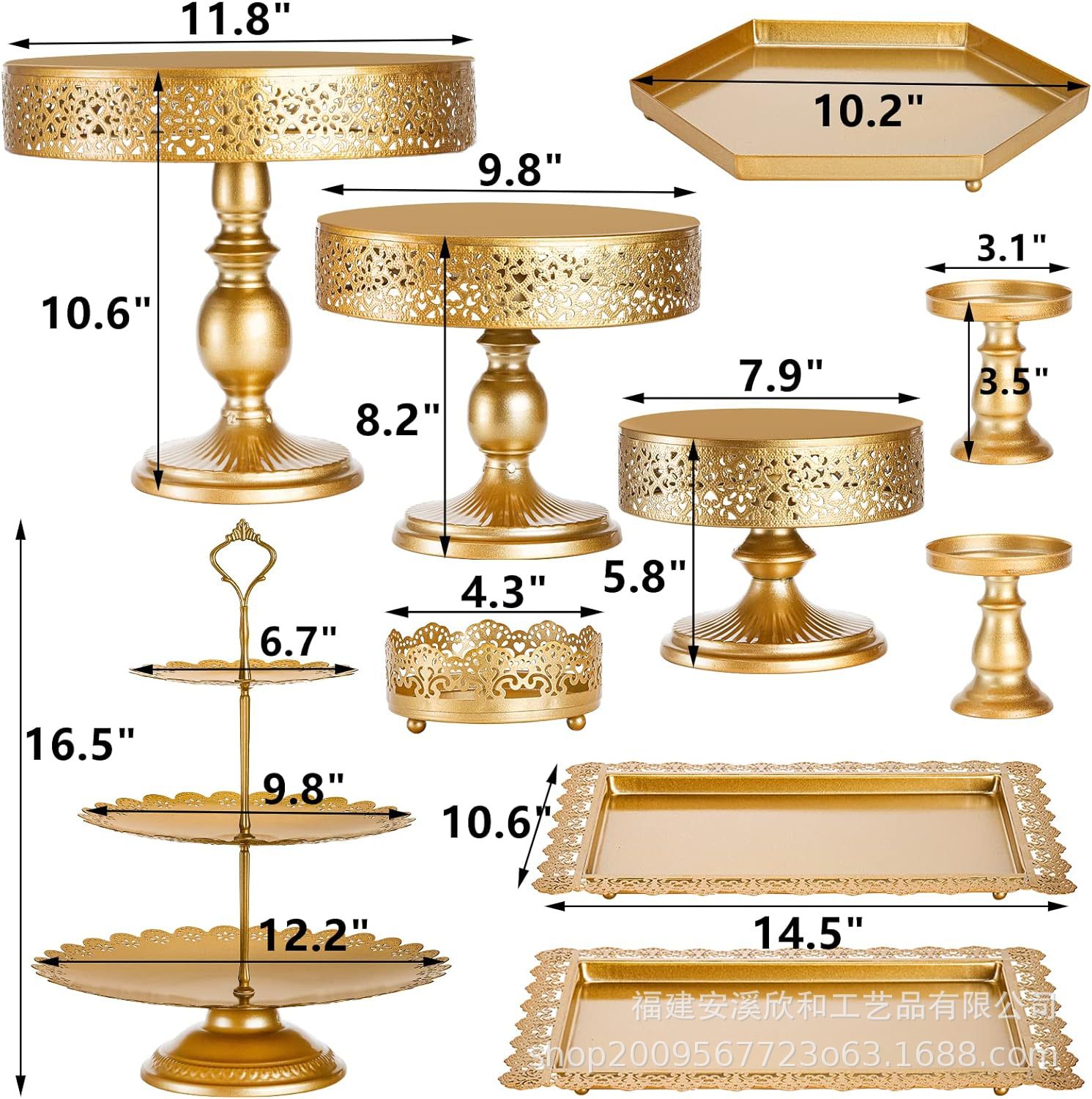 Estante de pastel de metal redondo mesa de postres decorativa estante de exhibición de postres frutas y dulces mesa de exhibición de comida fría mesa de té