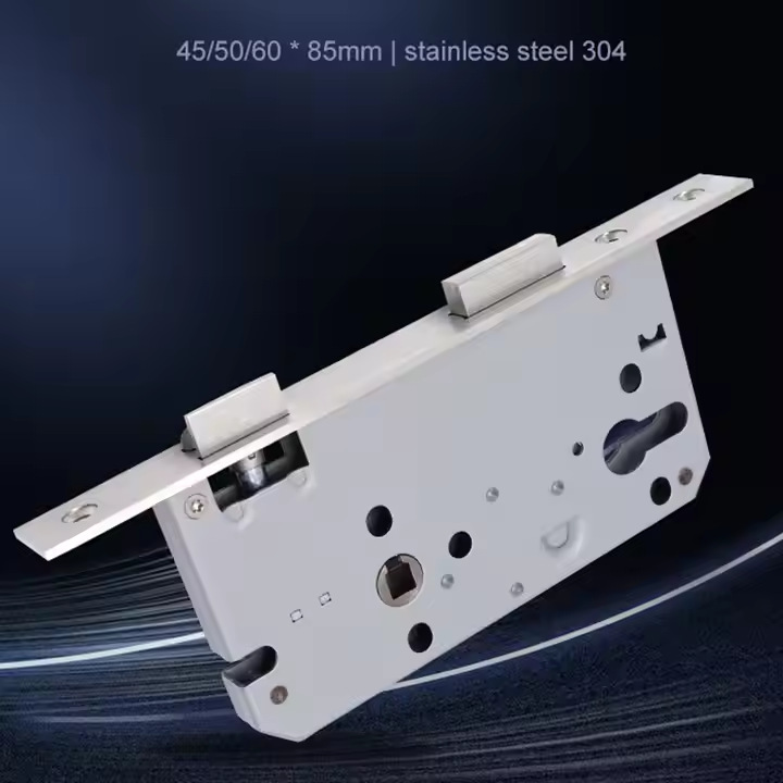 Cerradura de acero inoxidable estándar europeo de puerta de fuego personalizada 85 serie puerta médica doble lengua cerradura mecánica