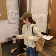慵懒高级感拉链毛衣外套女秋冬穿搭连帽卫衣冬日爆款洋气减龄上衣