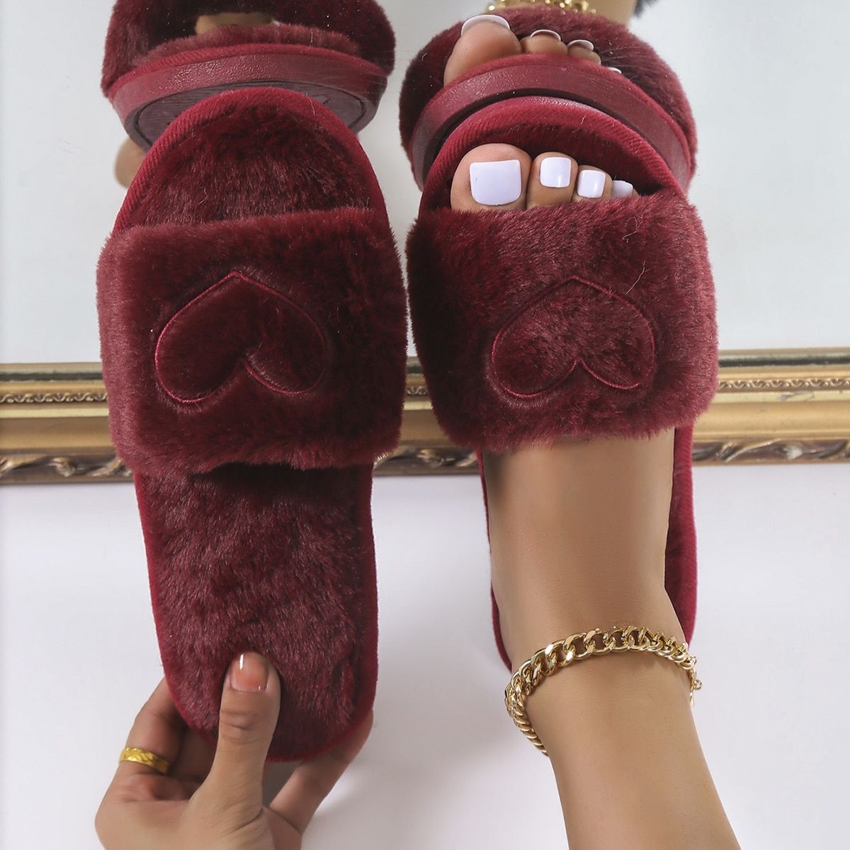Ženski plišasti čevlji iz flisa z zaprtimi prsti, spomladanski, udobni, lahki, pralni v pralnem stroju čevlji za doma, hišni čevlji_voghion.com