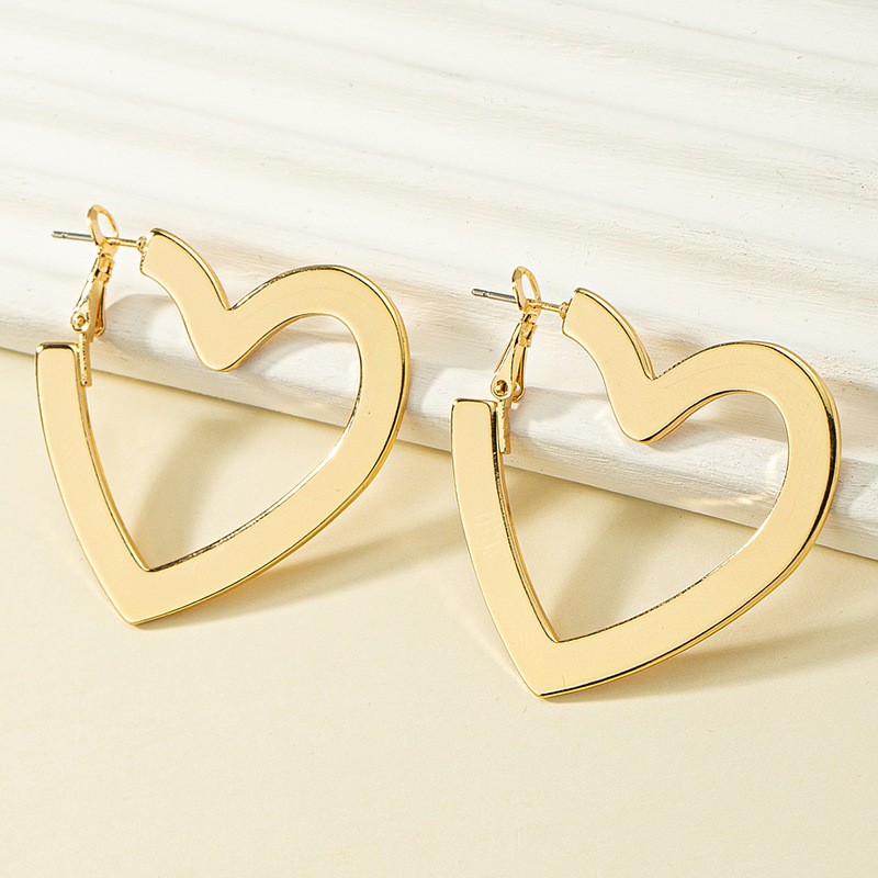 1 Pair Fashion Heart Shape Alloy Plating Womenu0027S Earrings