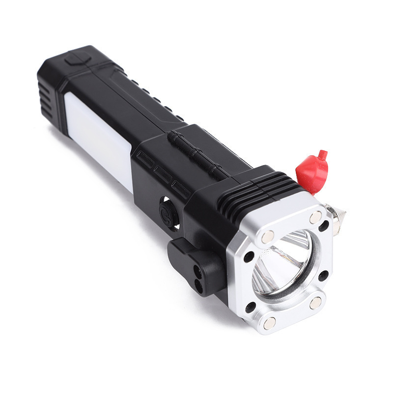 L-S03 linterna de luz fuerte 4 De Cuatro luces de luz fuerte linterna de largo alcance recargable COB luz lateral reflector de una sola pieza de entrega