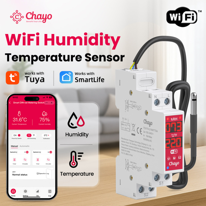 Graffiti Wifi Remote Smart Timer Remote Control Monitoring Switch Manual Automatic Switching Built-In Temperature and Humidity Sensor