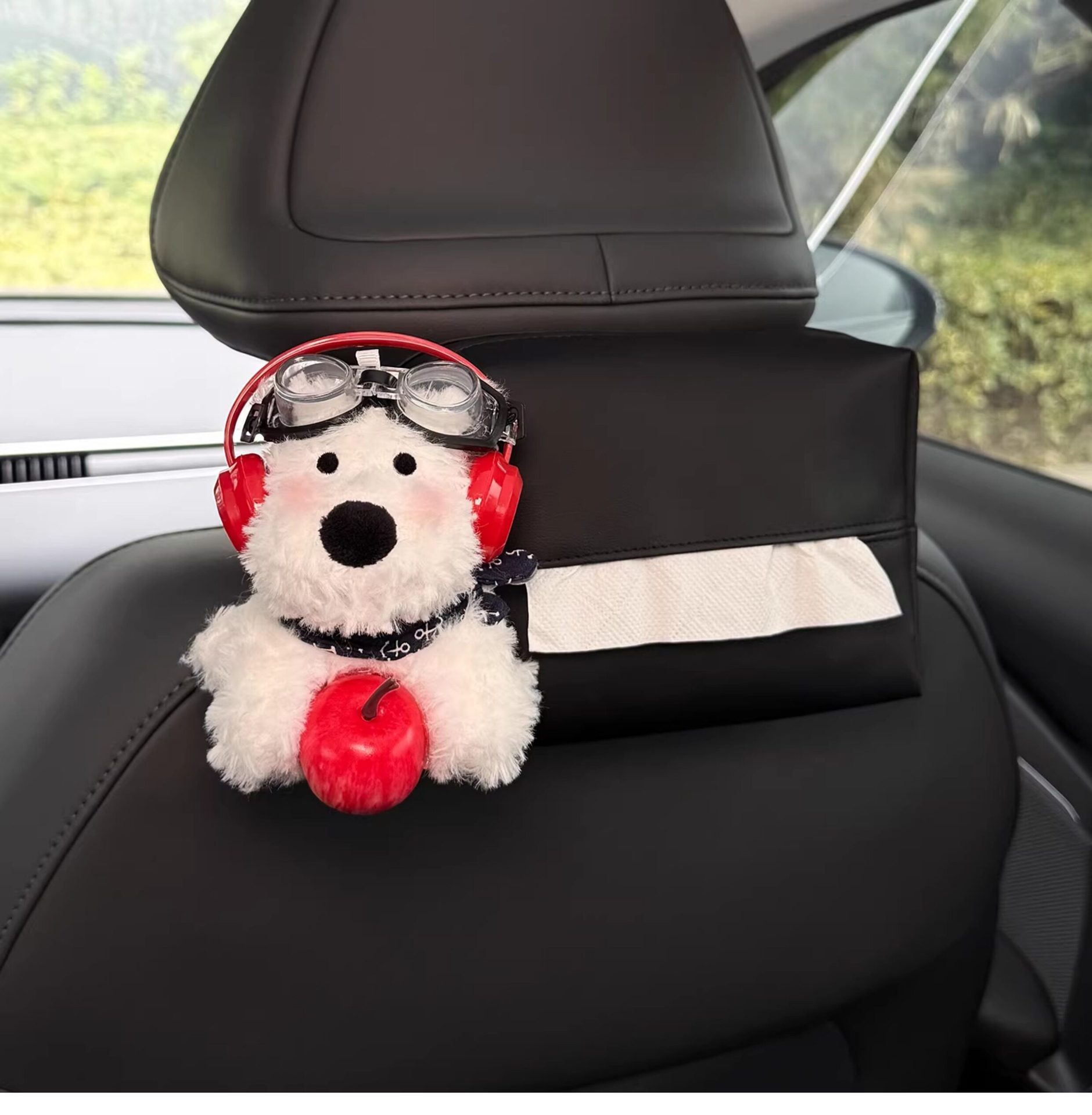 2026 New Model West Highland Car Tissue Box, Car Seat Back Tissue Holder, Seat-Mounted Car Tissue Bag, Cute for Women