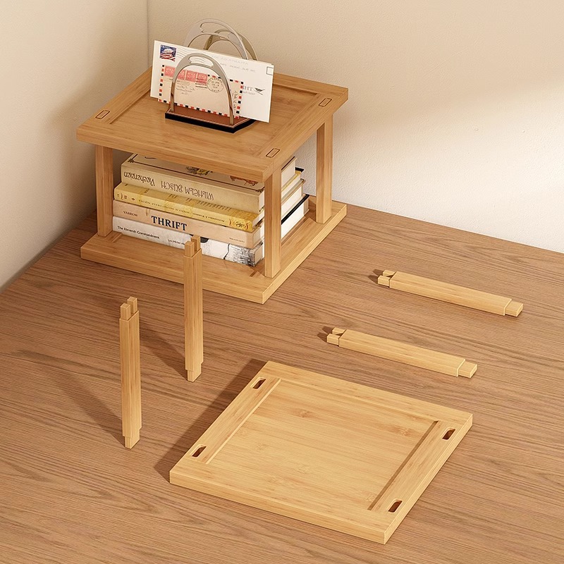 escritorio de madera sólida estante multicapa estante pequeño estante doméstico escritorio de escritorio de escritorio de oficina estante de escritorio de computadora
